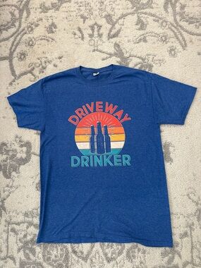 Driveway Drinker Graphic Tee - Blue